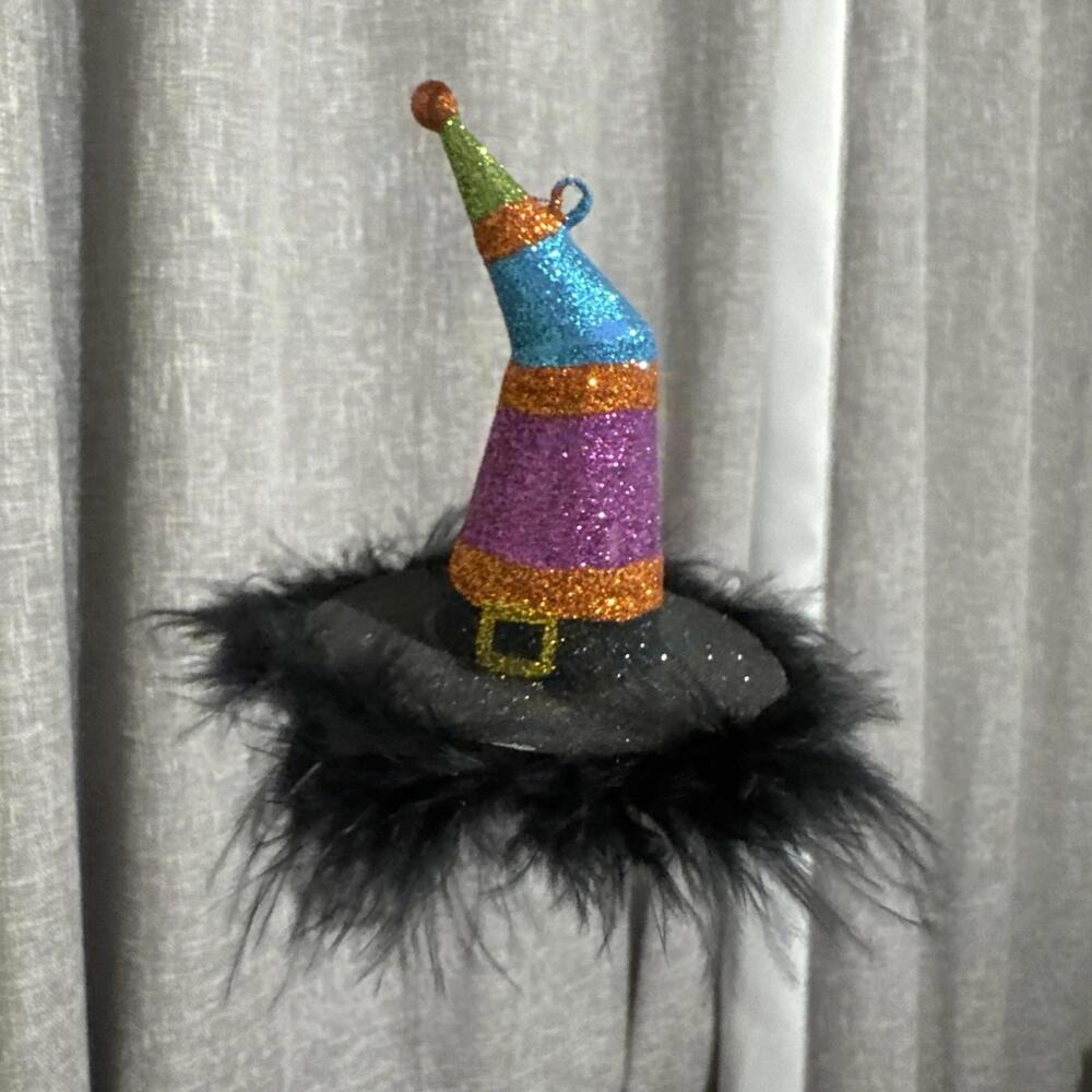 Pier One Halloween Glitter Witch Hat Ornament. Halloween Decor.